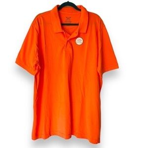 Faded Glory Orange Classic Cotton Pique Mens Short Sleeve Polo Shirt